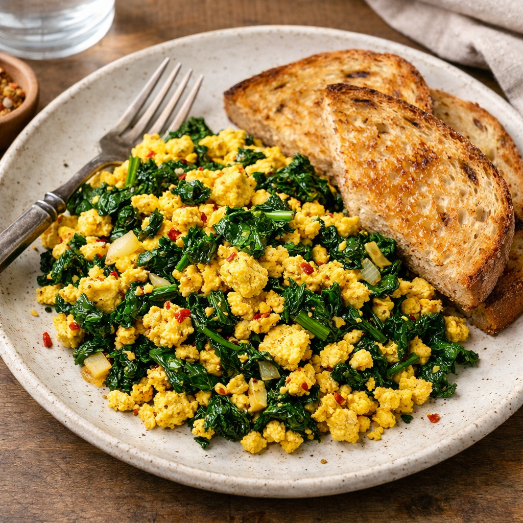 Savory Tofu Scramble with Greens